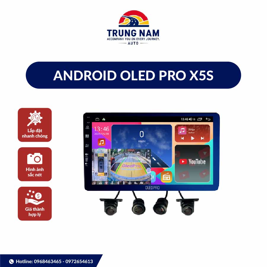 Màn Hình Android Oled Pro X5s Liền Camera 360 Ram 4g - 1