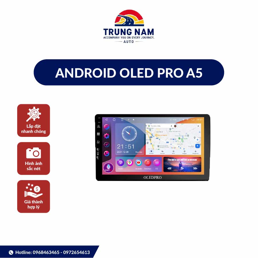 Màn Hình Dvd Android Oled Pro A5 Ram 2g 8 Nhân - 1