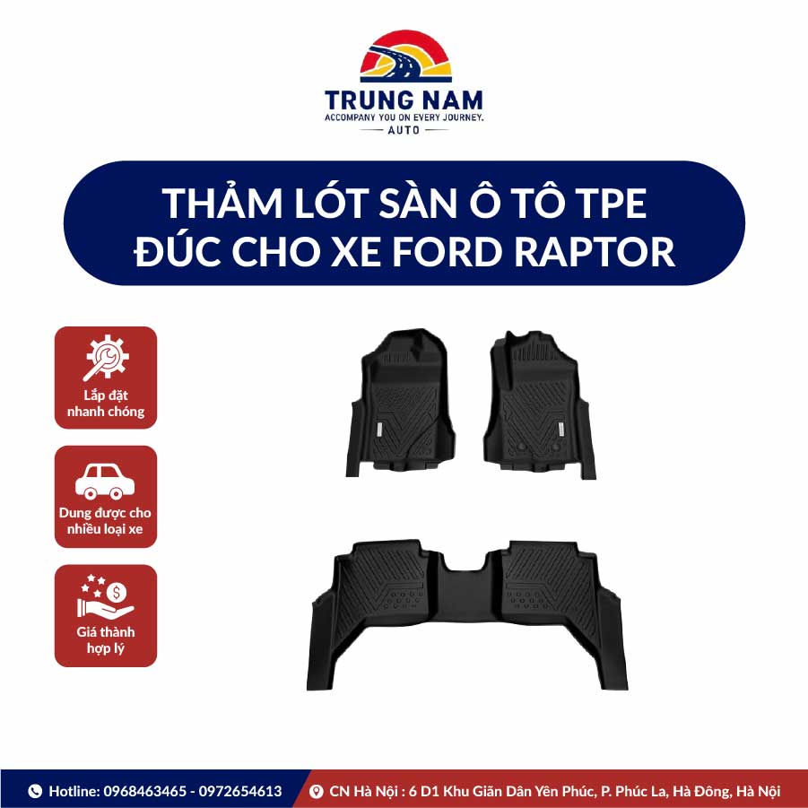 Thảm Lót Sàn Ô Tô Tpe Đúc Cho Xe Ford Raptor - 1