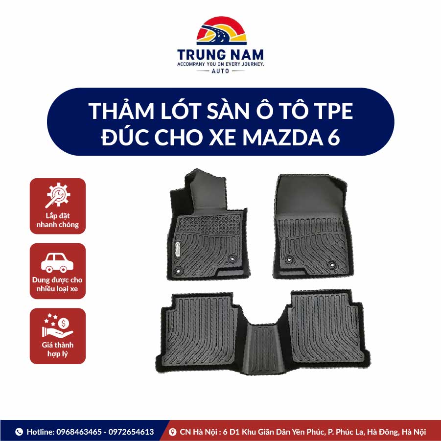 Thảm Lót Sàn Ô Tô Tpe Đúc Cho Xe Mazda 6 Đời 2013 – 2022 - 1