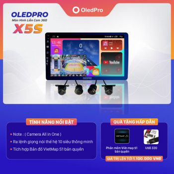 Màn Hình Dvd Android Oled Pro X5s Liền Camera 360 Ram 4g