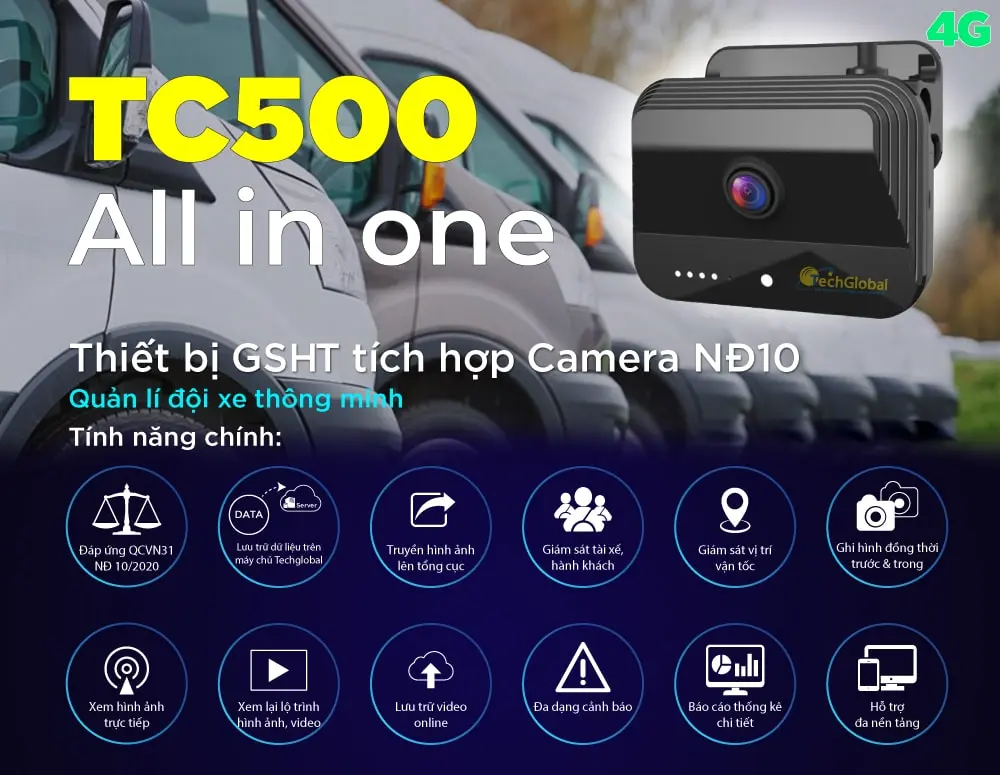 Kết nối 4G tốc độ cao, lưu trữ video online