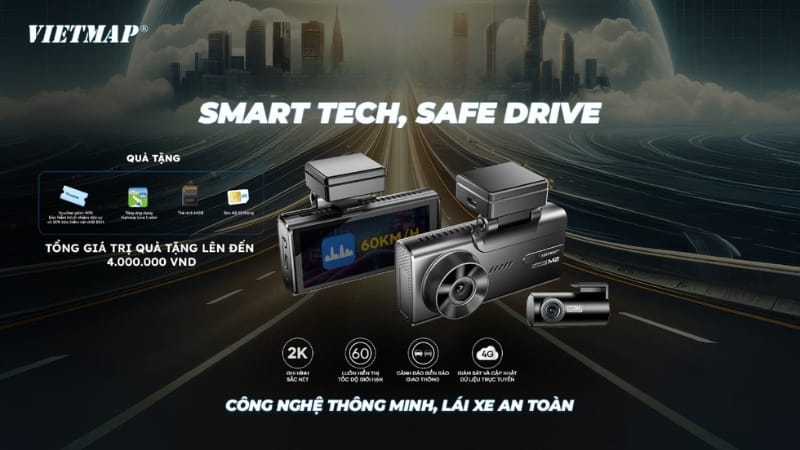 Camera Vietmap quay video Full HD đến 4K sắc nét.