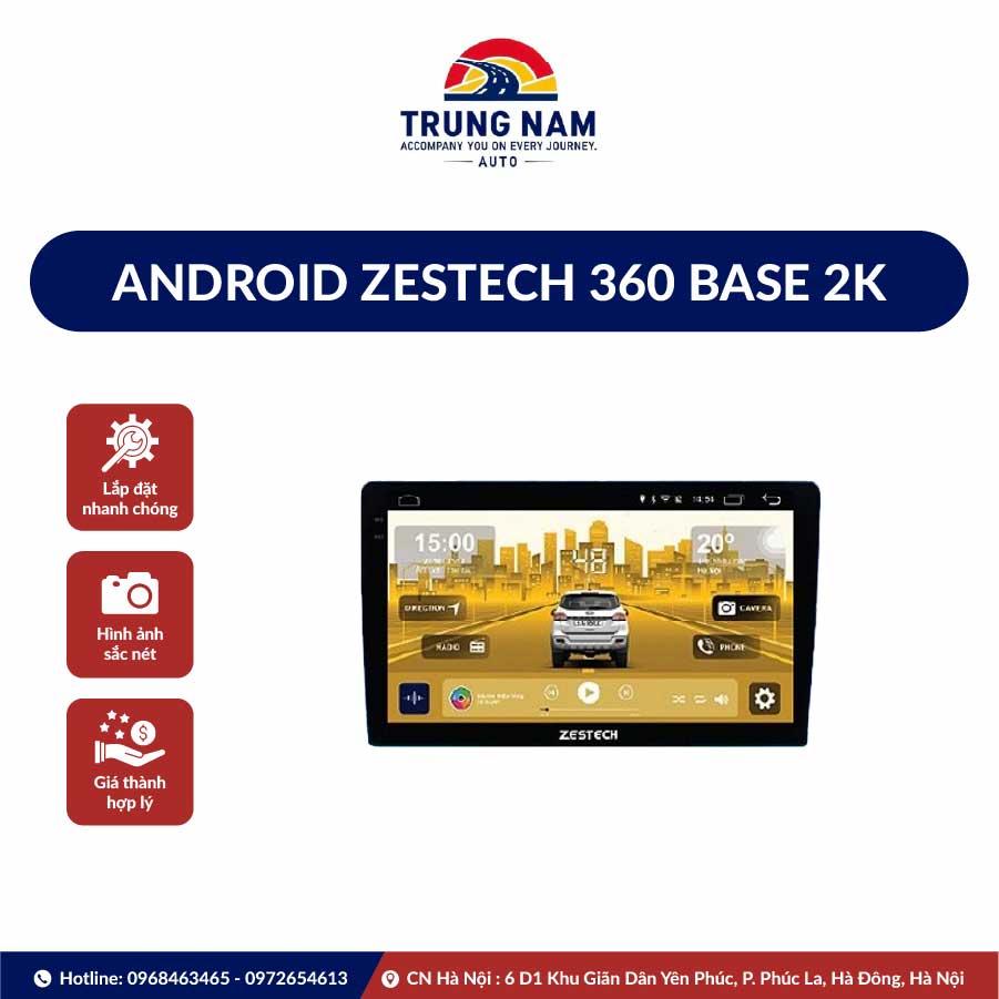 Màn Hình Android Zestech 360 Base 2k Liền Camera 360, Ram 4gb Rom 32gb - 1