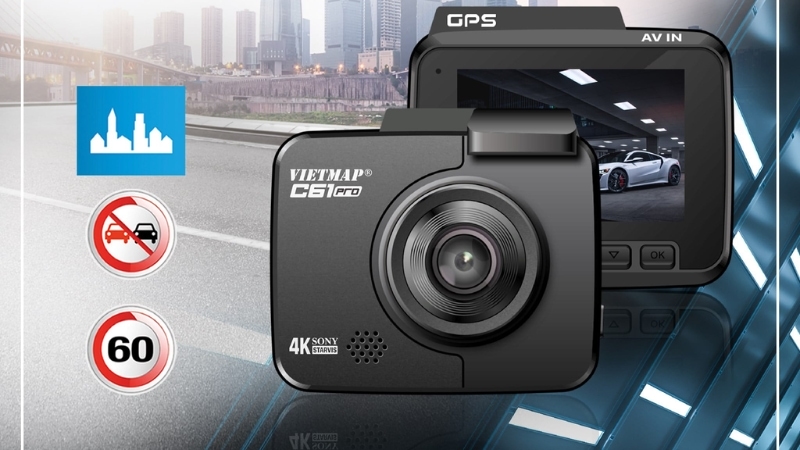Vietmap C61 Pro – quay 4K, tích hợp GPS
