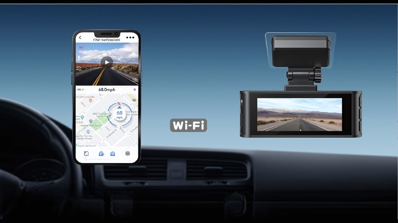Camera hành trình ô tô kết nối điện thoại giúp dễ dàng quản lý và chia sẻ dữ liệu hành trình