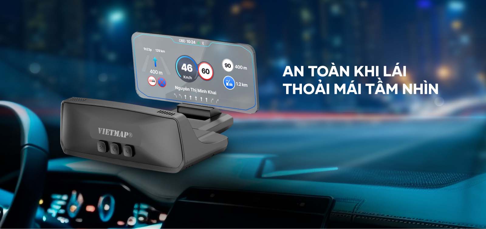 Cấu tạo của màn hình thông tin VIETMAP H50 được thiết kế theo hướng tối ưu hóa công năng và độ bền