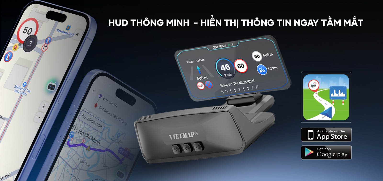 VIETMAP H50 cung cấp ba giao diện hiển thị tối ưu cho từng nhu cầu