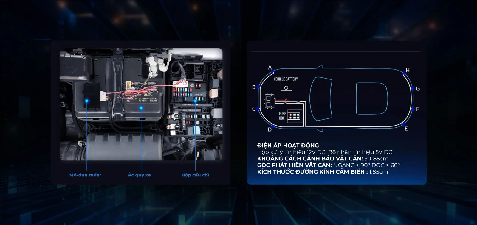 Cảm biến va chạm TEYES R2 là giải pháp an toàn hiện đại giúp tài xế nhận diện vật cản chính xác và đỗ xe dễ dàng hơn