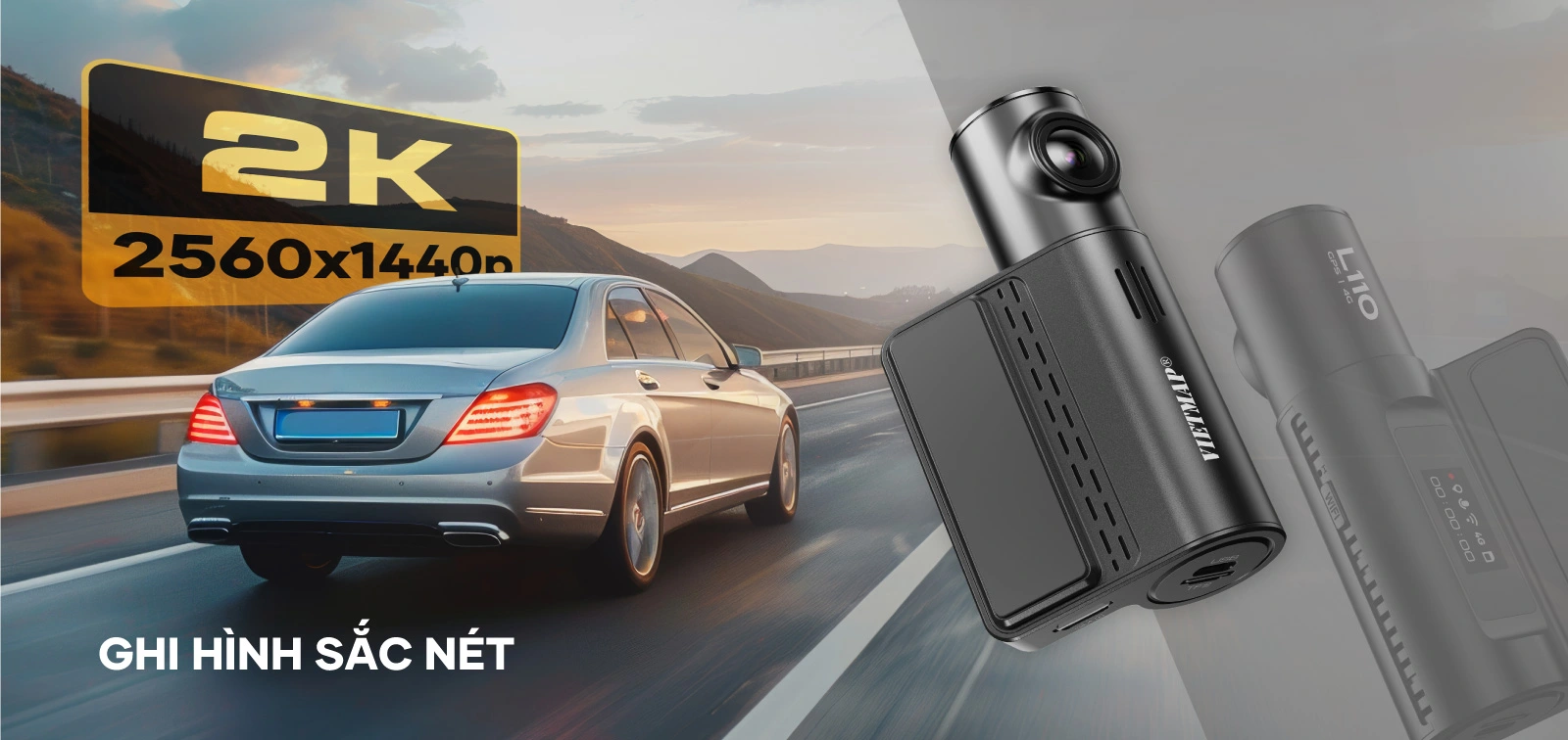 Camera hành trình 4G VIETMAP L110 ghi hình 2K (2560×1440p) với cảm biến SC401AI và công nghệ WDR