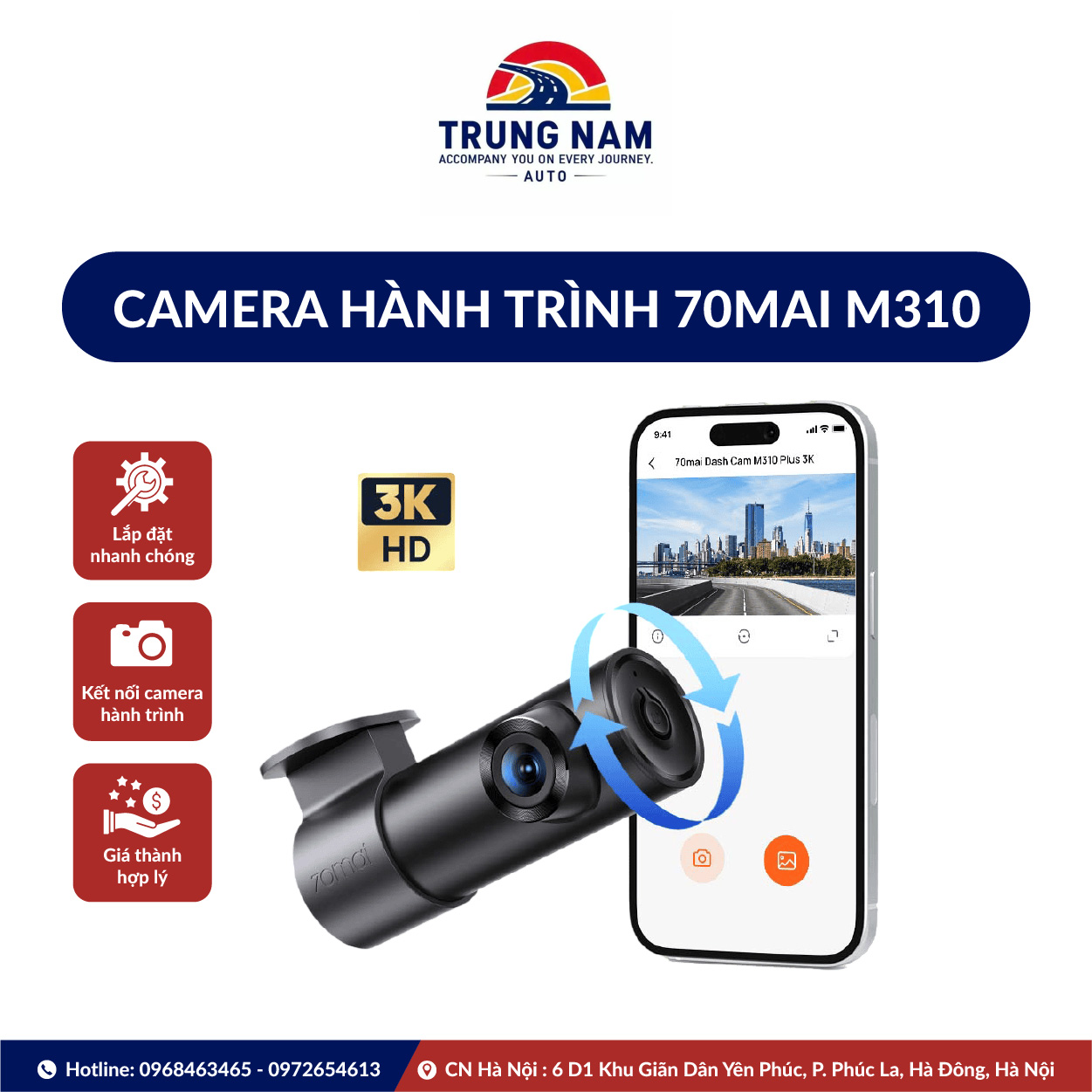 Camera Hành Trình 70mai M310 Plus 3k 1