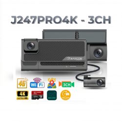 Camera Hành Trình Navicom J247Pro 4K(3CH) Cao Cấp, Cam 3 Mắt Xem Online